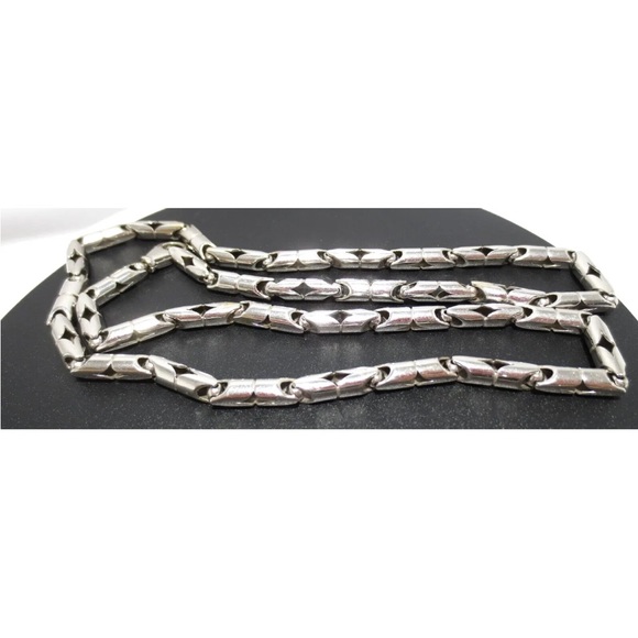 14K WHITE SOLID GOLD unique Turkish style rope LINK Unisex Necklace - Picture 2 of 14